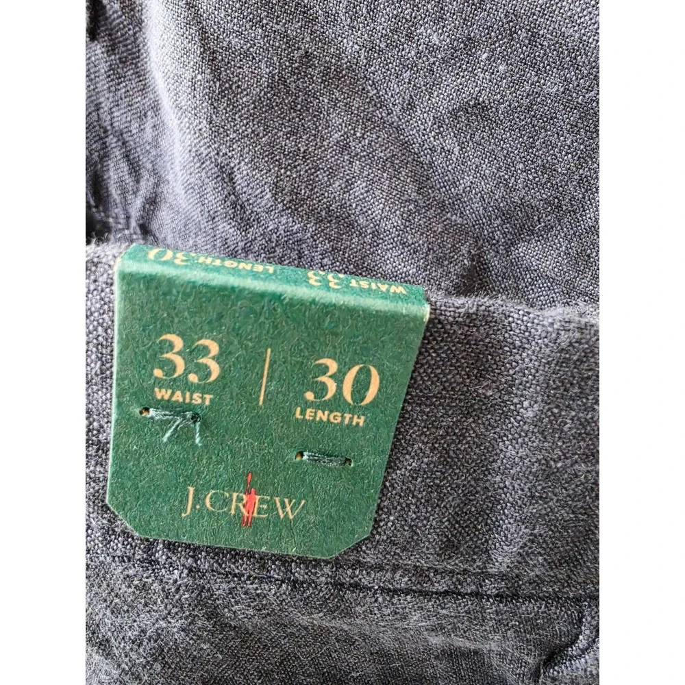 NWT J.Crew Mens Navy Blue 100% Linen Straight Leg Trousers Pants 33x30